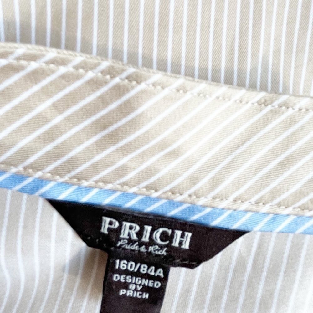 Prich Pride & Rich Striped Belted Ruffle Blouse L - Picture 11 of 12